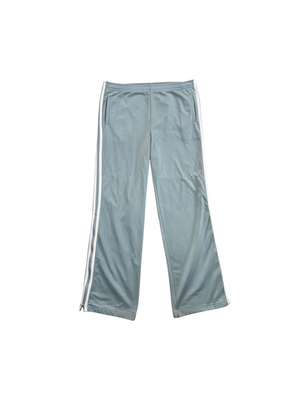 Mossimo Sage Green Track Pants Womens Large Side Stripe Zip Ankle Y2K Athleisure